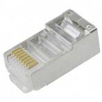 CONECTOR RJ45 CAT5E BLINDADO - PONTEIRA CABO DE REDE