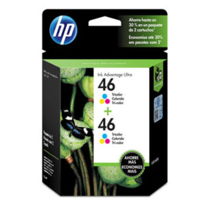 CARTUCHO ORIGINAL HP CZ638AL 46 COLORIDO -16 ml - caixa c/2 M0H59AL